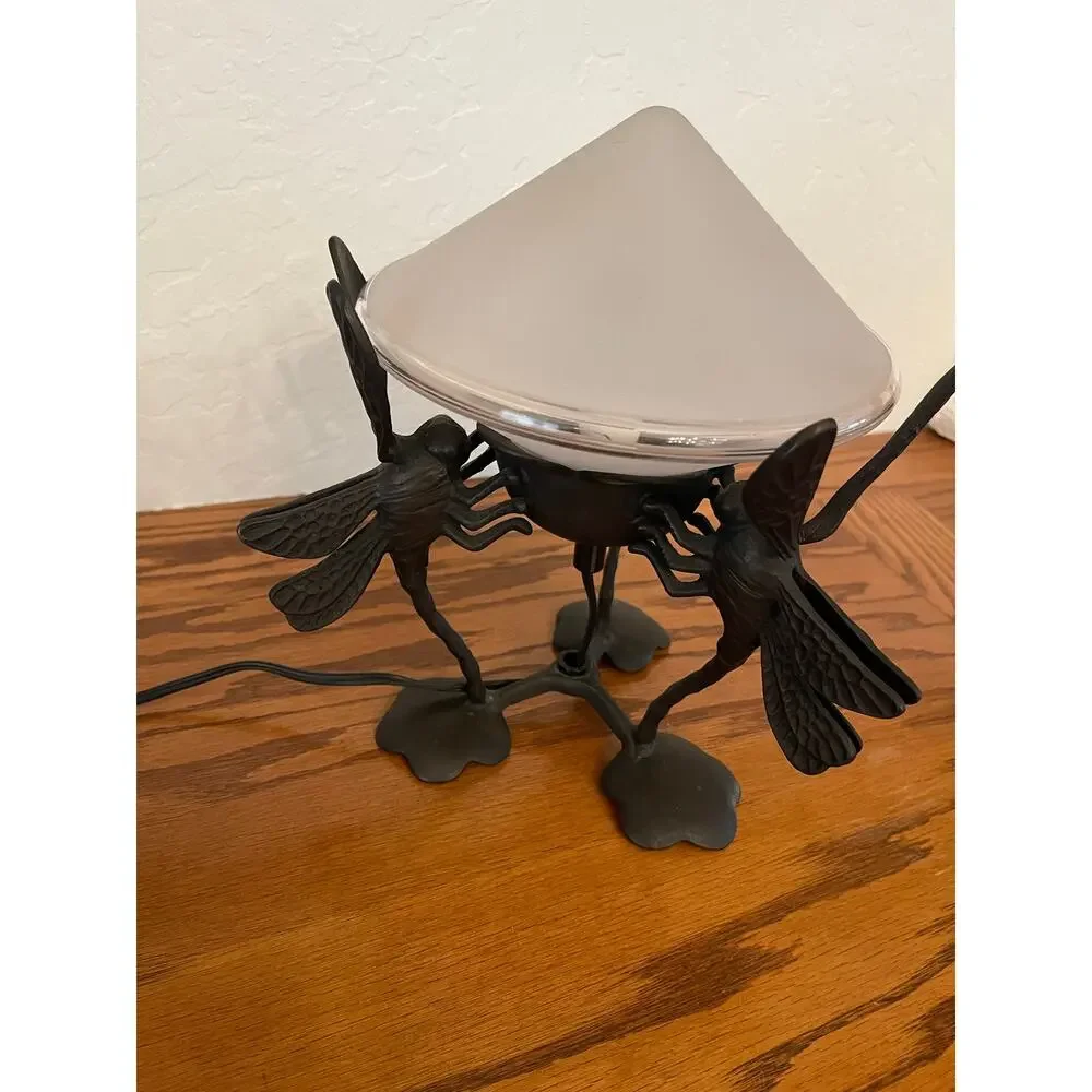 Vintage bronze, dragonfly table accent lamp